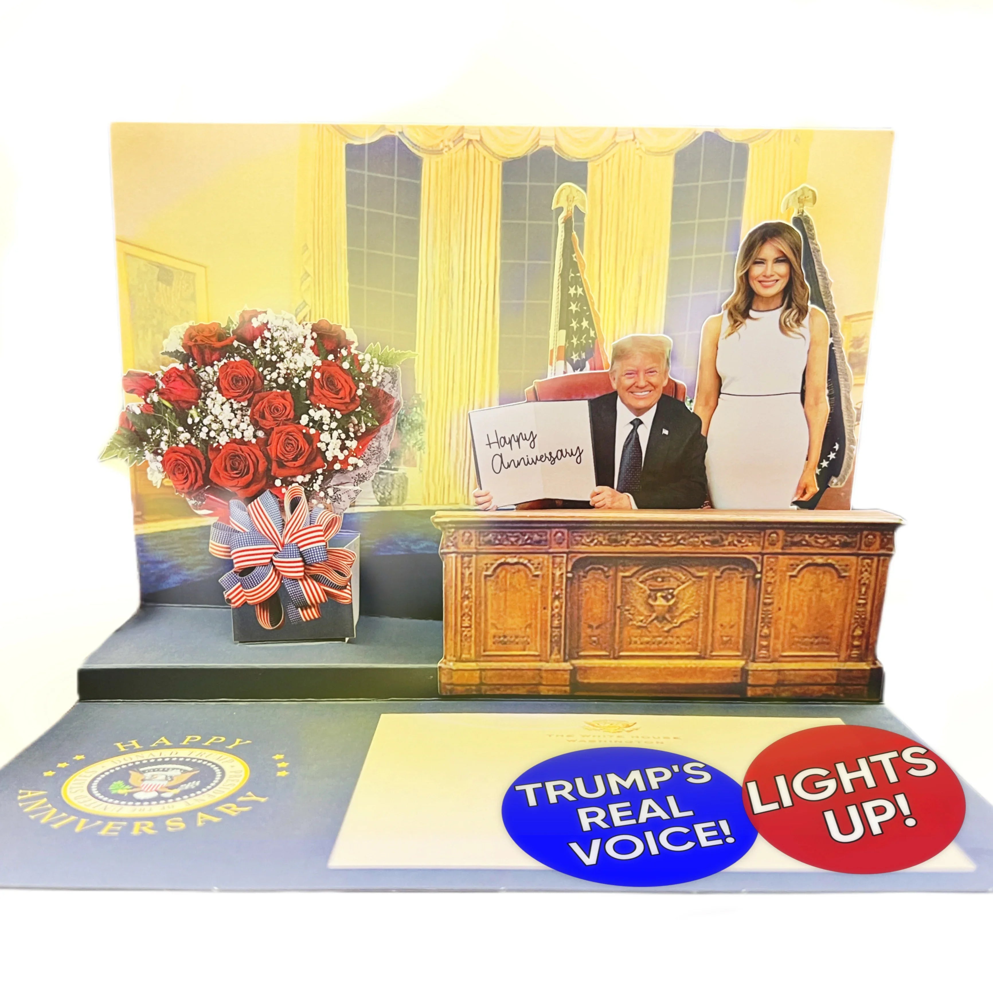 Donald & Melania Pop Up Roses Anniversary Card